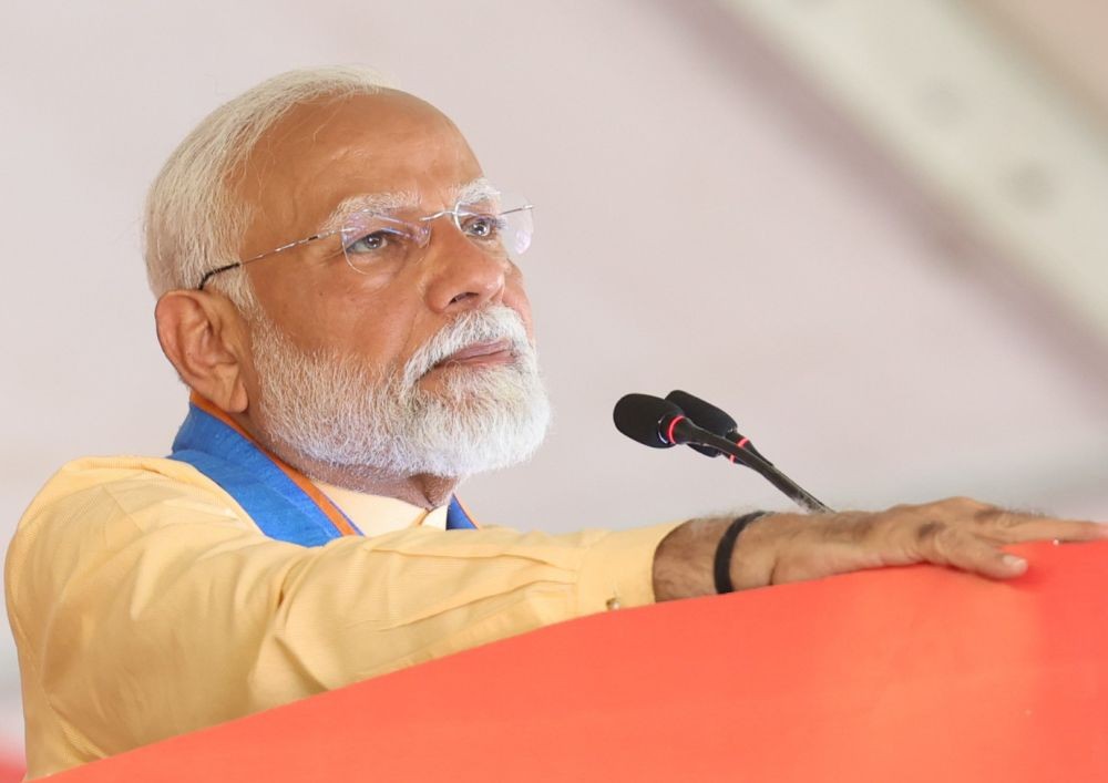 Hoshiarpur: Prime Minister Narendra Modi addresses a public meeting for the last phase of Lok Sabha elections, in Hoshiarpur, Punjab, Thursday, May 30, 2024.(IANS)