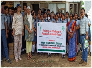 Krishi Vigyan Kendra (KVK), Dimapur, ICAR Research Complex for NEH Region, Jharnapani, Medziphema gave trainings to students of Medziphema GHSS students on importance of nutritional garden and package of practices of kharif crops.