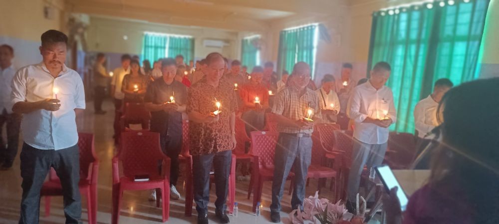 District Health Society, Mon celebrated International AIDS Candlelight Memorial at conference hall, District Hospital, Mon on May 19.