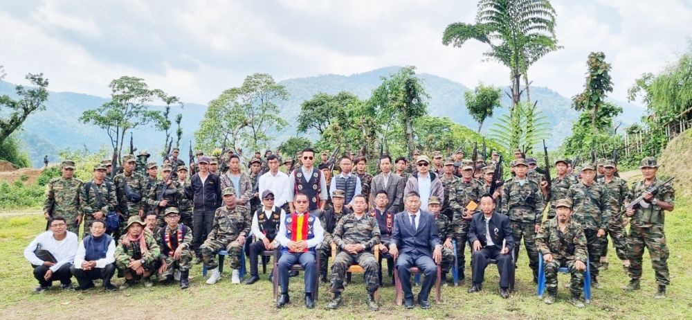 Members of NSCN (K)-led by Maj Gen (Rtd) Ang Mai and others after Kughalu Mulatonu and Nyeiton Konyak were elected respectively as  the General Secretary and Vice-Chairman of the organisation on May 8.