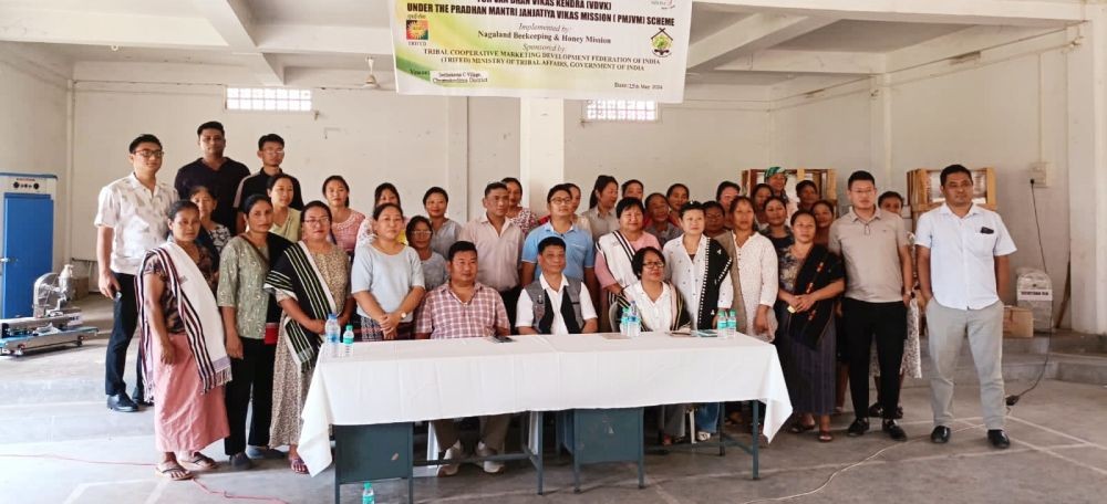 NBHM Chairman, Obed Quinker and Team Leader Sentiwapang Aier along with Team members at Seithekema ‘C’ village under Chümoukedima district on May 25.