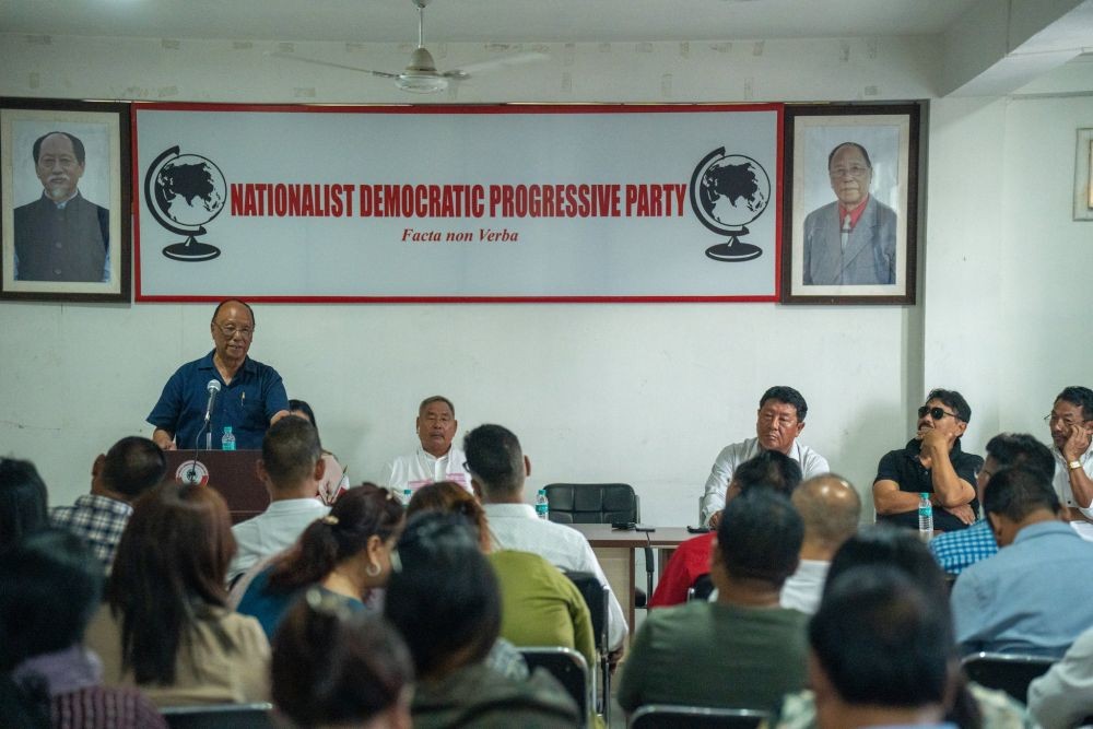Nationalist Democratic Progressive Party celebrated its 8th Foundation Day at the NDPP Headquarters in Chümoukedima on May 17. (Photo Courtesy: NDPP/X)