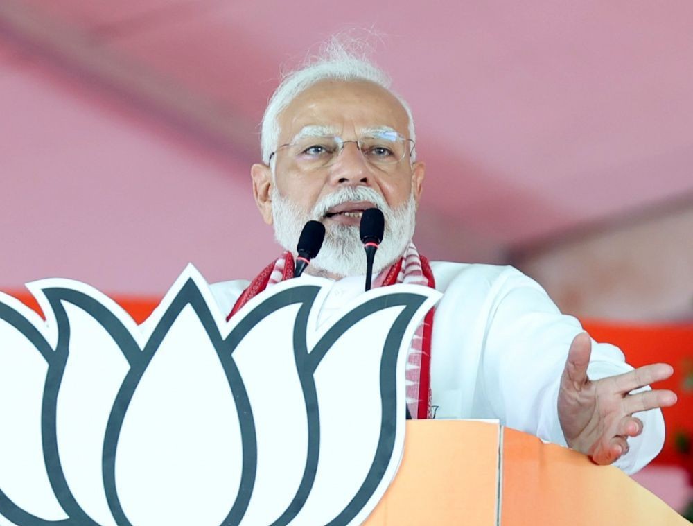 Kandhamal: Prime Minister Narendra Modi addresses during a public meeting for Lok Sabha elections, in Kandhamal, Odisha, Saturday, May 11, 2024.(IANS)