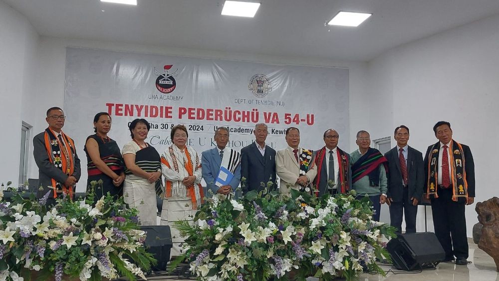 Dr Shürhozelie Liezietsu and others at 54th Tenyidie annual seminar in Kohima on May 31. (Morung Photo)