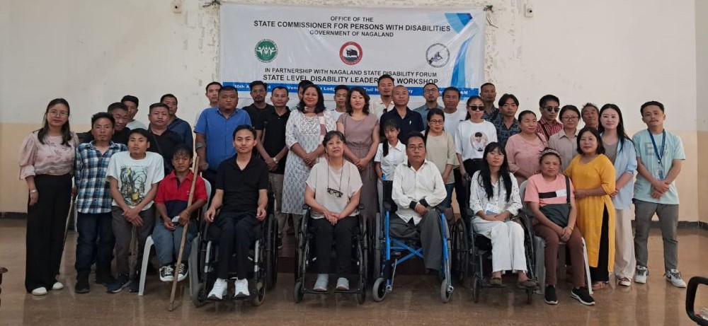 Disability Commissioner, Diethono Nakhro with others at the state-level Disability Leadership Workshop held at Tourist Lodge Dimapur on April 30.