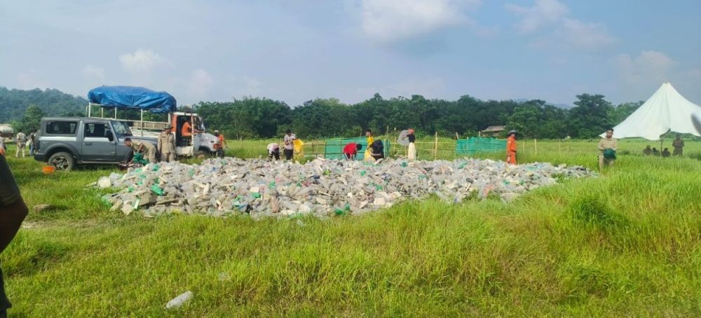 On Monday, the volunteers helped in segregation of waste materials.