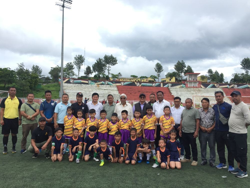 Participants and officials during 2nd Grassroots Football Tournament in Kohima on June 28. (Morung Photo)