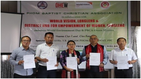 Phom Baptist Christian Association in collaboration with World Vision, Longleng and District Hub for Empowerment of Women, Longleng under District administration observed PBCA-Green Mission cum World Environment Day at PBCA headquarters on June 5.