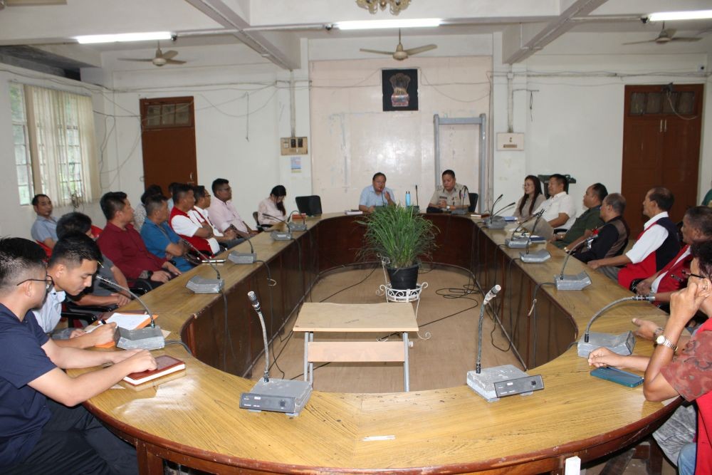 DC Dimapur addressing the Dimapur District Coordination meeting for ULB elections in the conference hall of DC Dimapur on June 18. (DIPR Photo)