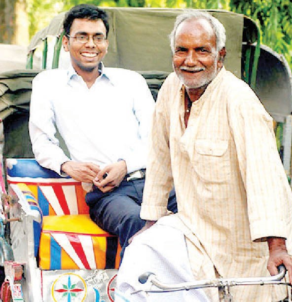 Govind Jaiswal seen here with his father