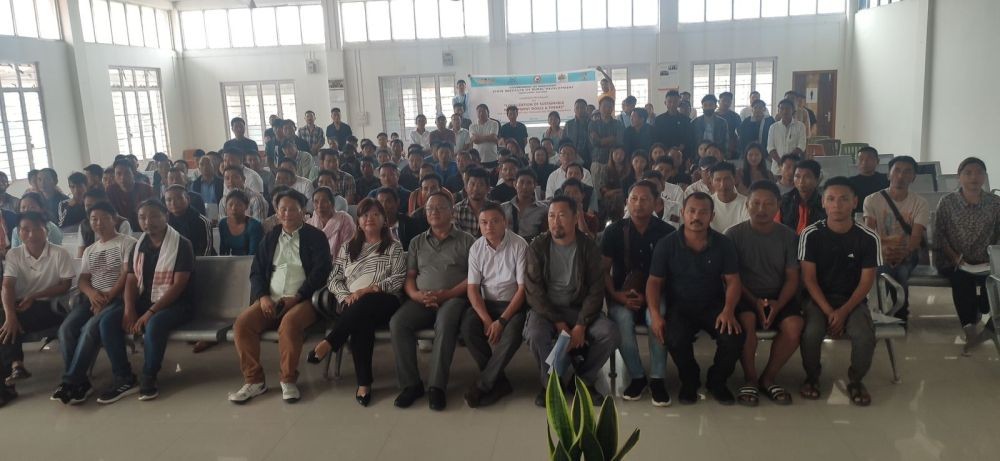 Resource persons along with the DRDA staff and trainees during the awareness programme focusing on the Localisation of Sustainable Development Goals and themes for VDB Secretaries Bodies under RGSA in Wokha on June 7.