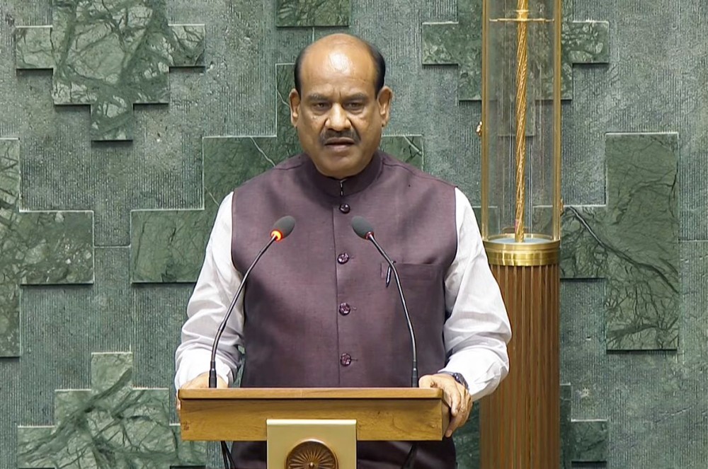 New Delhi : BJP leader Om Birla takes oath as a Member of Parliament in the 18th Lok Sabha during its first Session, at the Parliament House in New Delhi on Tuesday, June 25, 2024. (Photo: IANS/ Sansad TV)