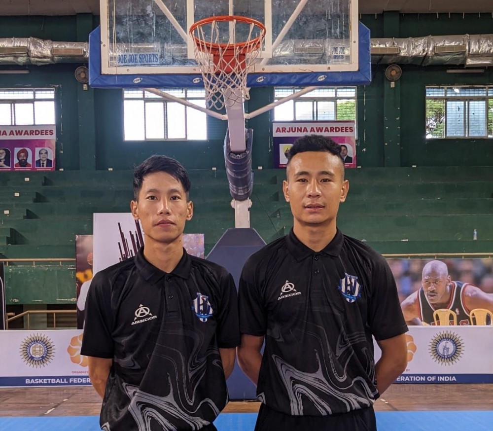Salew Kadete and Seyievizo Kire, who were recently, certified as Nagaland’s first BFI (Basketball Federation of India) B-Level Referees. (Photo Credit: NBA)