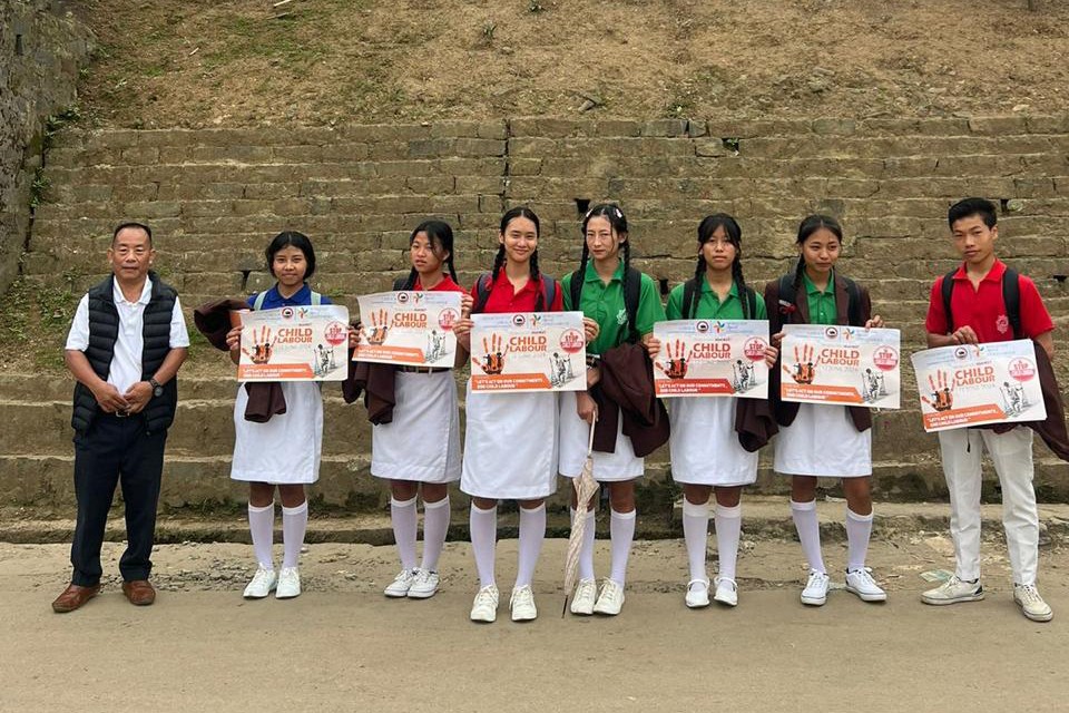 In commemoration of the World Day against Child Labour, the Department of Labour, Government of Nagaland held poster campaigns across the state on the theme, "Let's act of our commitments, End child labour" to create awareness and sensitize the public against the illegal practice of Child labour in the state.