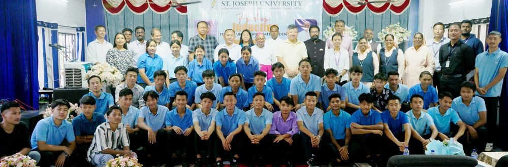 Students and dignitaries during the inauguration of SJU’s Bachelor of Physical Education (BPES) programme and the induction of new undergraduate students on July 10.
