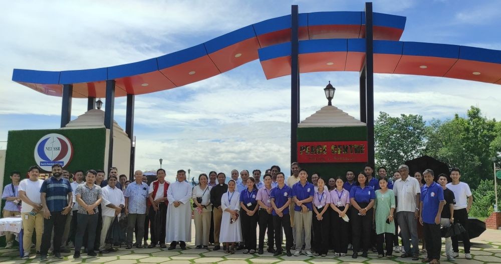 Dignitaries during the inaugurartion of the Morung and gate at NEISS Peace Centre.