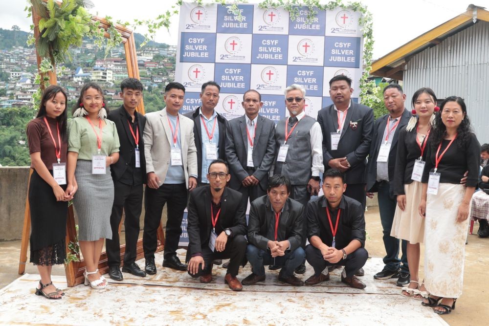 Speaker with the planning and history committee of Chai Sangmang Youth Fellowship silver jubilee. (Morung Photo)