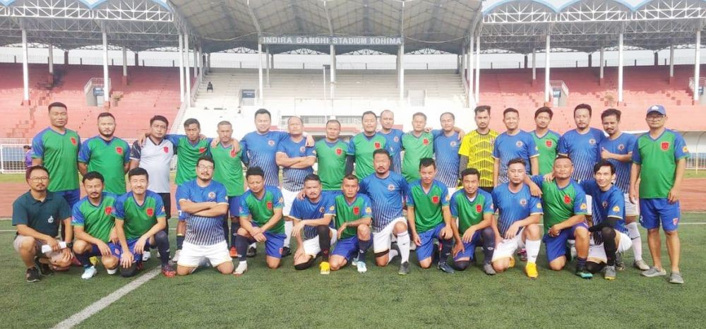 Players of Morning FC and Morung United on July 18.