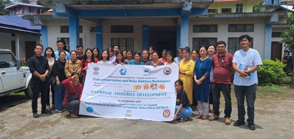 Trainees at the skill development training on “Fish Preservation & Value Addition” held in Wokha from July 2 to 4.