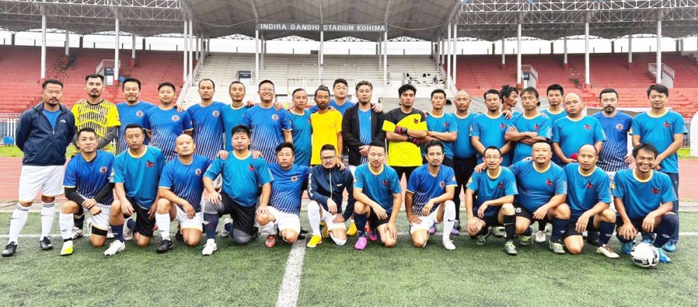 Players of Mustang FC and Morning FC on July 5