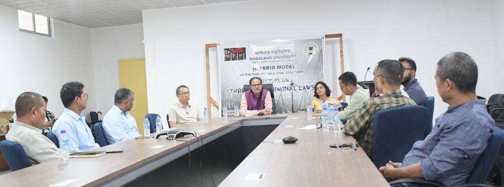 Prof JK Patnaik, VC, NU addressing the ‘Lecture on Three New Criminal Laws’ held on July 1.