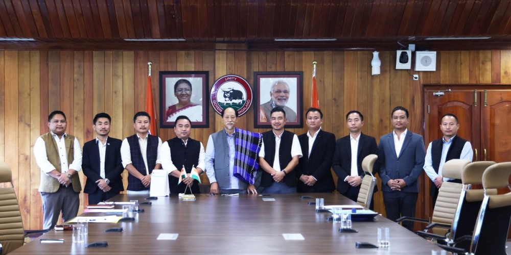 NSF team with Chief Minister Neiphiu Rio in Kohima on July 9.