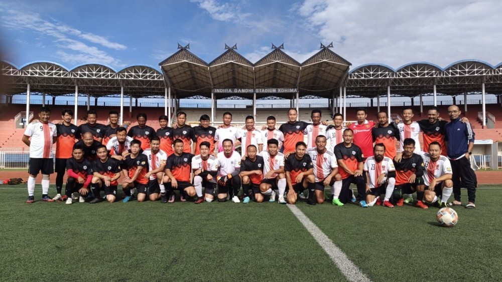 Players of Merhulietsa FC and Vanguard Old Boys FC on July 25.