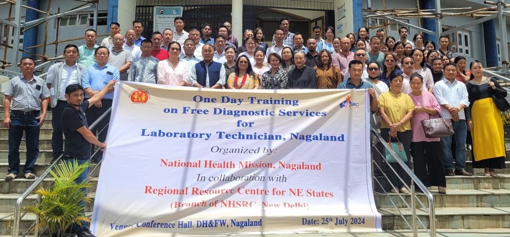 Officials with the participants of one day training on Free Diagnostic Services for laboratory technicians of Nagaland on July 25 in Kohima. (Morung Photo)