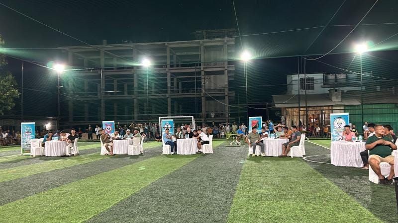 Team booths during the players' auction.