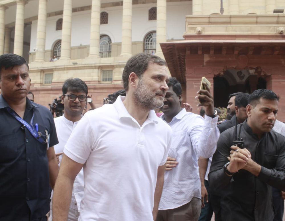 New Delhi : Leader of the opposition Rahul Gandhi arrives at the Parliament House during the first session of 18th Lok Sabha, in New Delhi on Tuesday, July 02, 2024. (Photo: IANS/Qamar Sibtain)