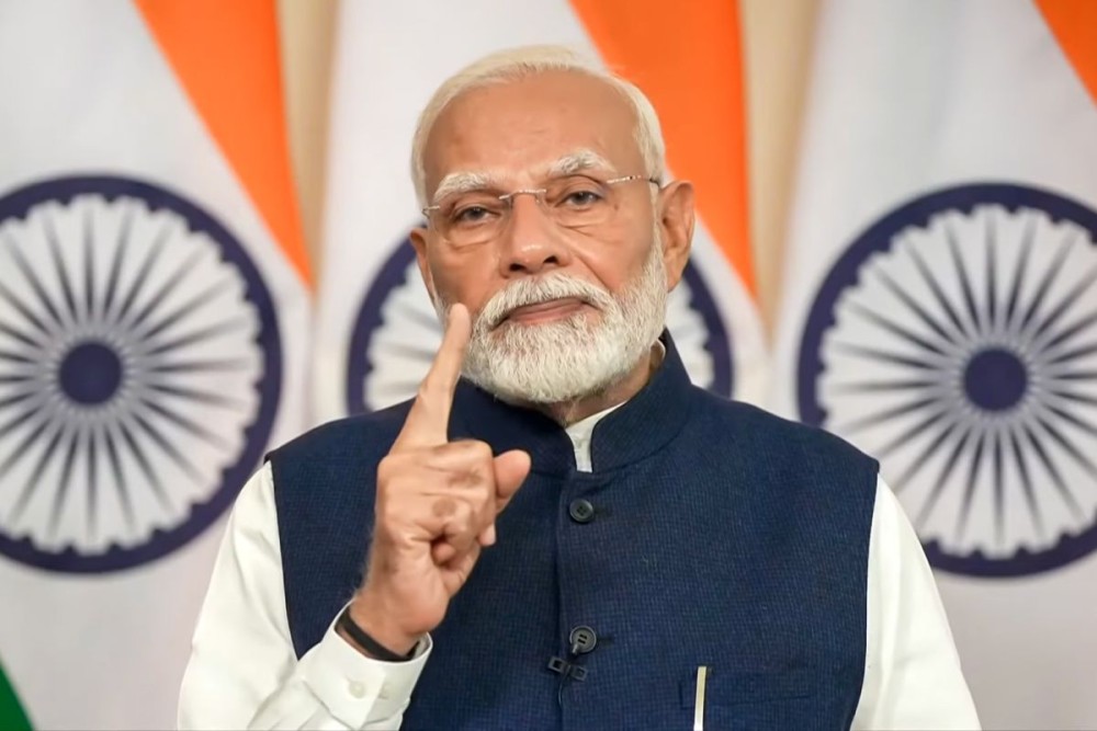 New Delhi: Prime Minister Narendra Modi's remarks on the Union Budget 2024 via video message in New Delhi on Tuesday, July 23, 2024. (Photo: IANS)
