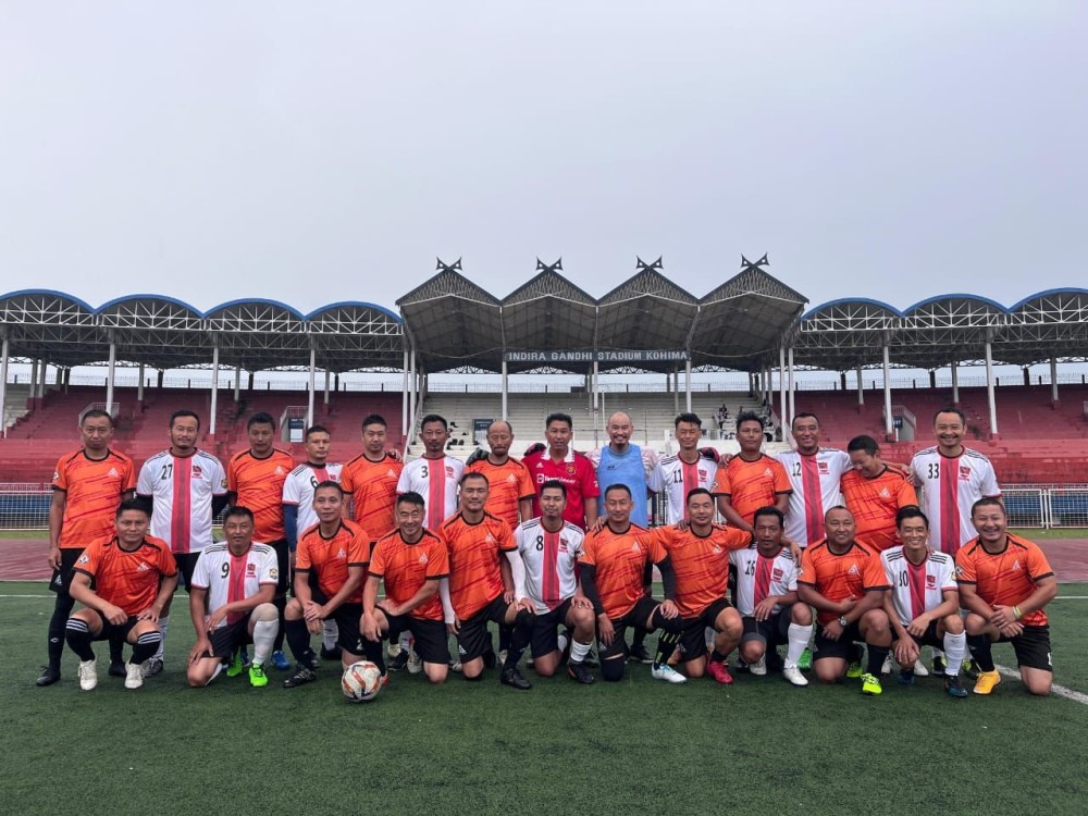 Players of Vanguard Old Boys FC and Gethemgo FC on July 30.