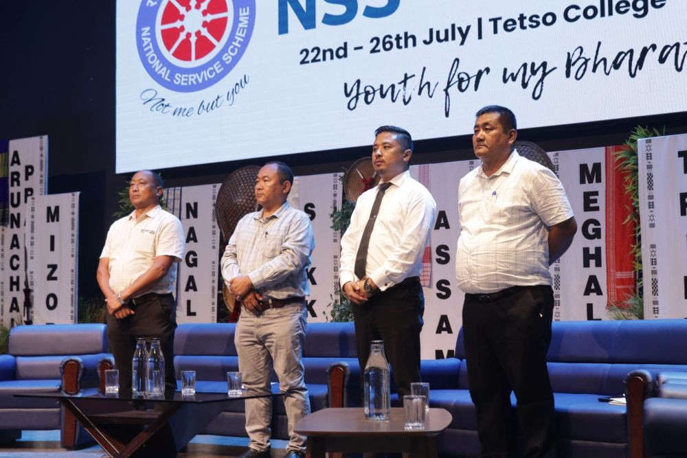 Officials and others during the inaugural day of the North East NSS Youth Festival 2024 hosted by Tetso College, Nagaland.