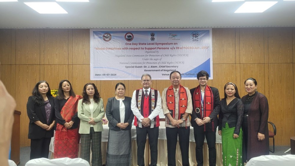 Dr. J. Alam and others during one day state level symposium on “Module Guidelines with respect to support persons Under Section 39 of POSCO Act, 2012 at Kohima on July 5. (Morung Photo)