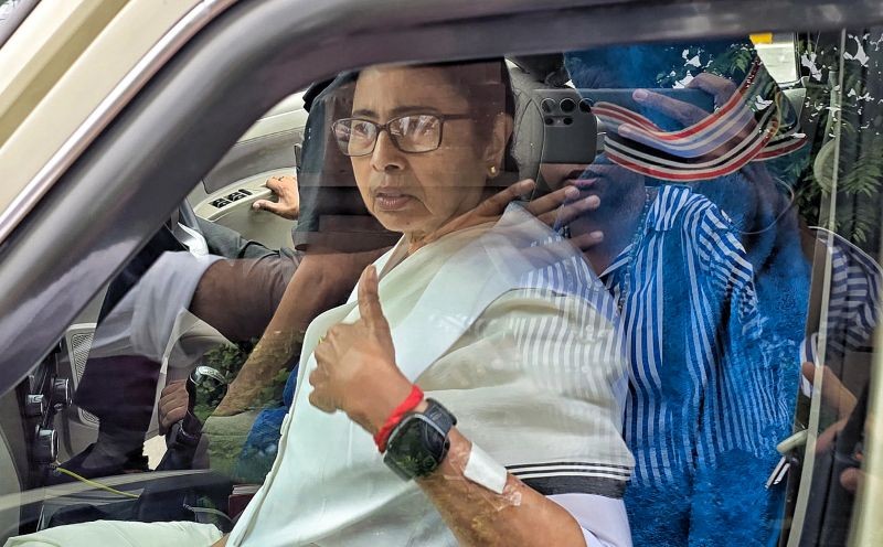 West Bengal CM Mamata Banerjee walks leaves Niti Ayog meeting at President House on Saturday, July 27, 2024. (Photo: Anupam Gautam)