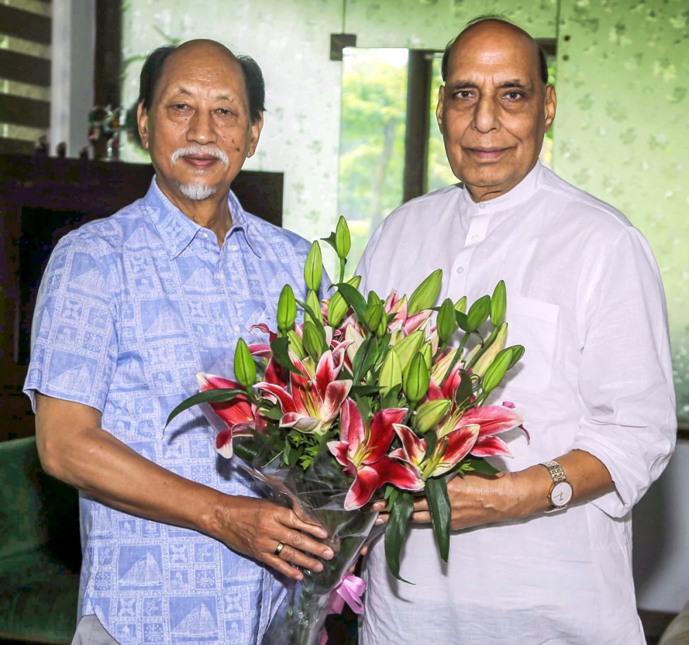 New Delhi: Nagaland Chief Minister Shri Neiphiu Rio calls on the Union Minister for Defence Rajnath Singh in New Delhi on July 20, 2024. (Photo: IANS/PIB)