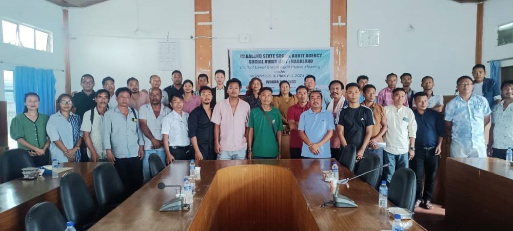 Officials during the 1st Phase of Social Audit District level Public Hearing for the financial year 2023-24 under MGNREGS.