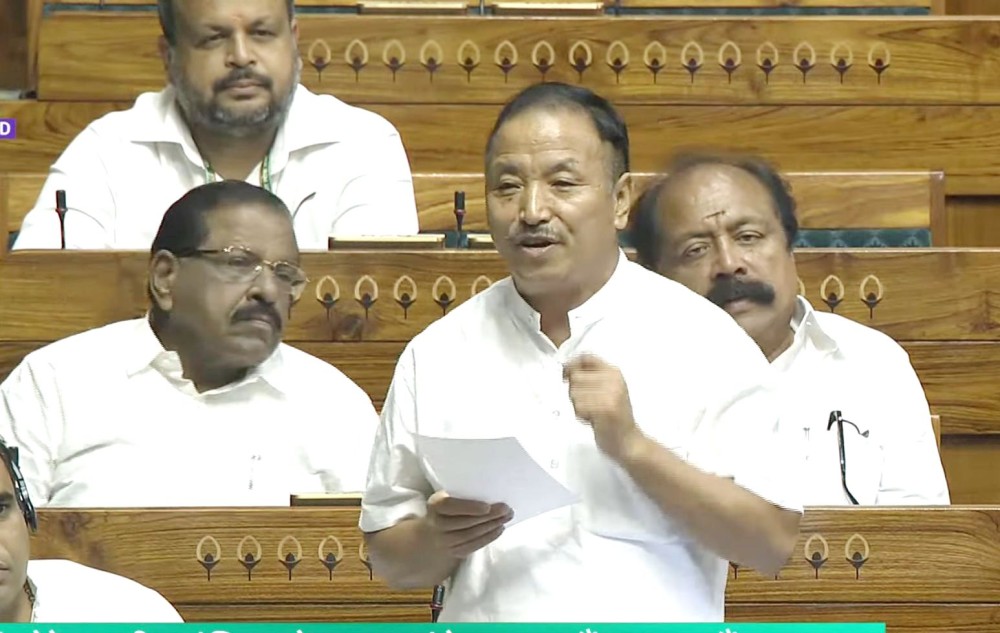 Nagaland’s lone Lok Sabha representative, S Suprongmeren Jamir addresses the Lower House of the Parliament during the ‘Discussion on the Union Budget 2024-25’ on July 30. (Photo Courtesy: @SansadTV/YouTube)