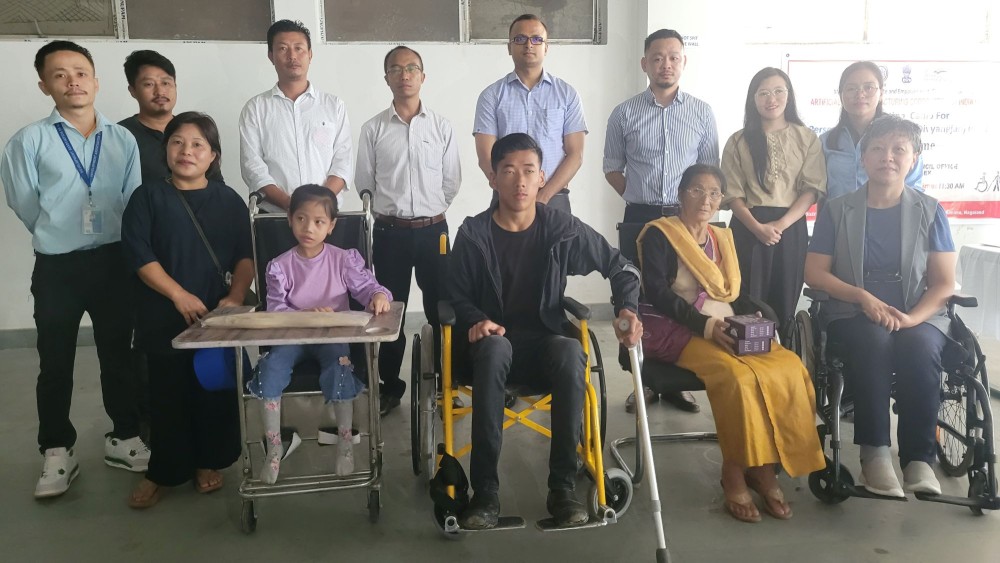 Dignitaries with others during the distribution camp for persons with disabilities in Kohima on July 31. (Morung Photo)