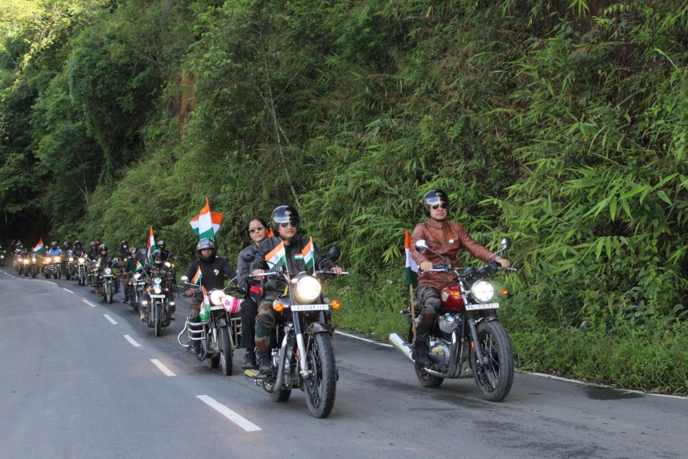 Participants of motorcycle rally in Kohima in commemoration of 25 years of Vijay Diwas. (Morung Photo)
