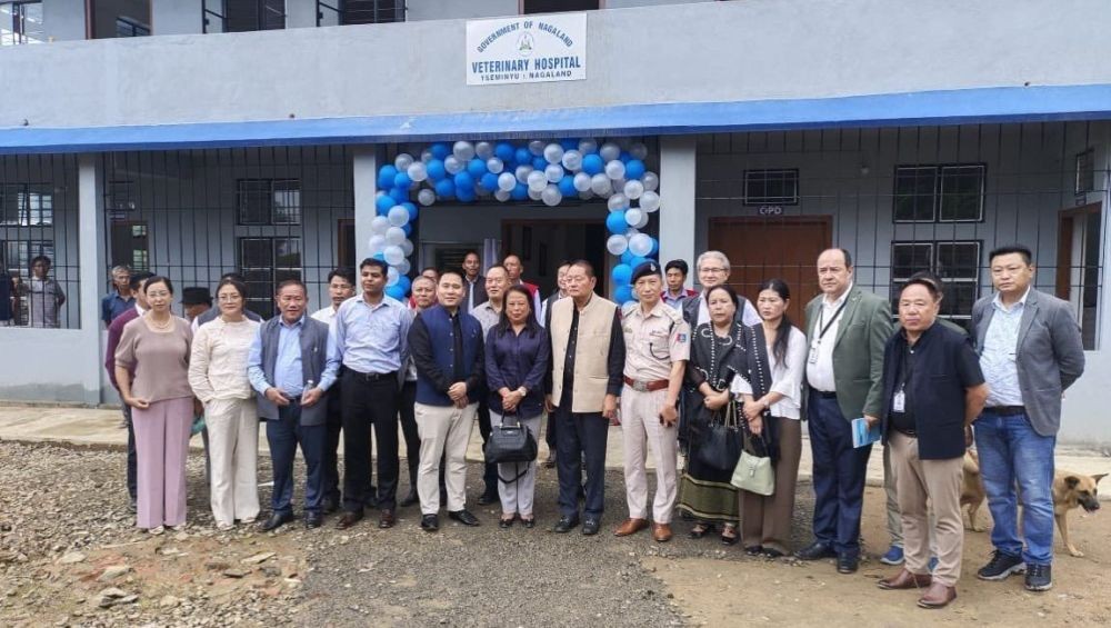 Advisor Kazheto Kinimi and others during the inauguration of office complex of the Chief Veterinary Officer & Veterinary Hospital, Tseminyu on July 11. (DIPR Photo)