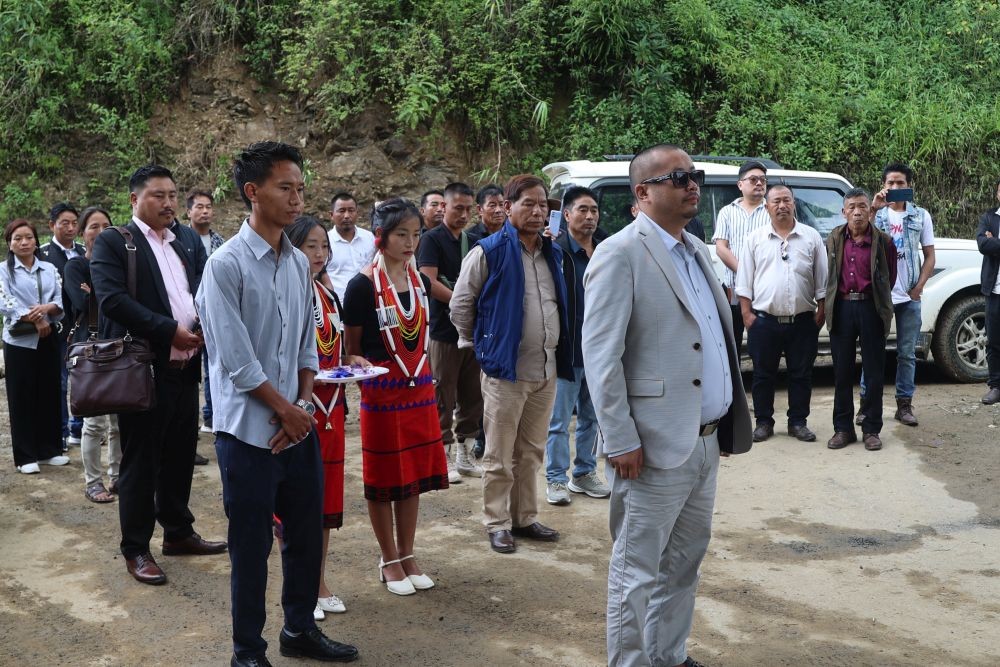 MLA Imtichoba being received at the welcome gate in Chingmelen village. (Morung photo)