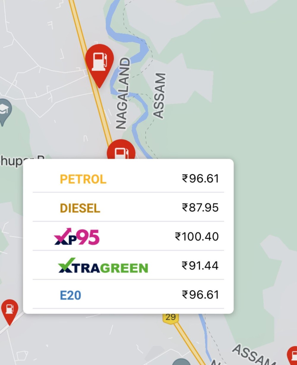 Deisel and petrol prices in Dimapur/Chümoukedima districts on July 1 as per the IndianOil ONE mobile the official mobile application of the State-owned Indian Oil Corporation Ltd related to fuel.