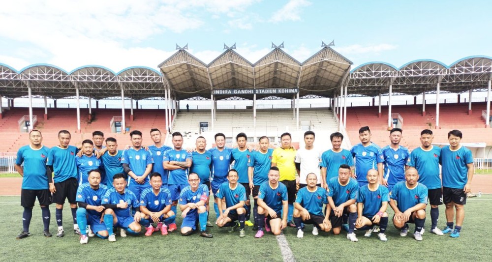 Players of Kohima Police and Mustang FC on July 12.