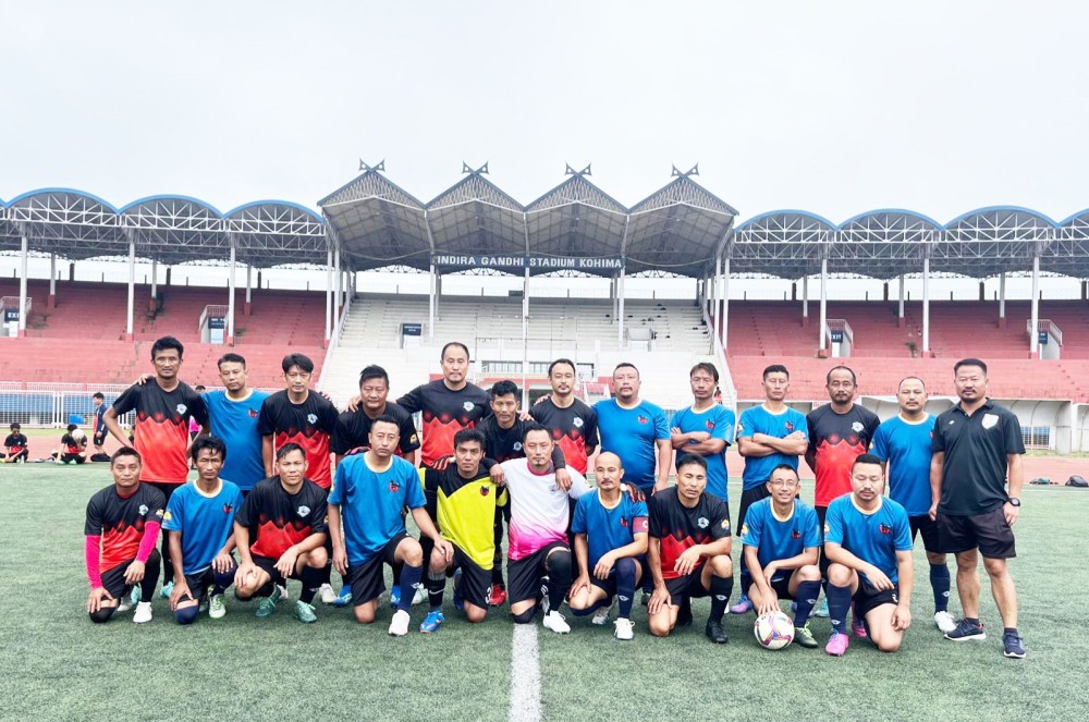 Players of Mustang FC and Merhulietsa FC on July 16.