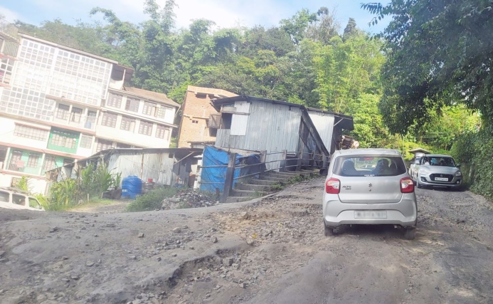 The road condition of Box cutting road in Kohima, a major arterial route in Kohima. (Morung Photo)