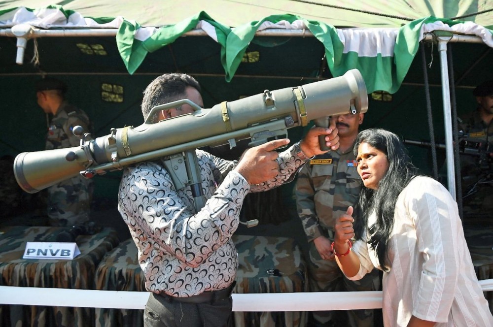 Guwahati: People during an exhibition of defence equipment displayed by the Indian Army at Sarusajai stadium in Guwahati on Nov 21, 2022. (Photo: Anuwar hazarika/IANS)