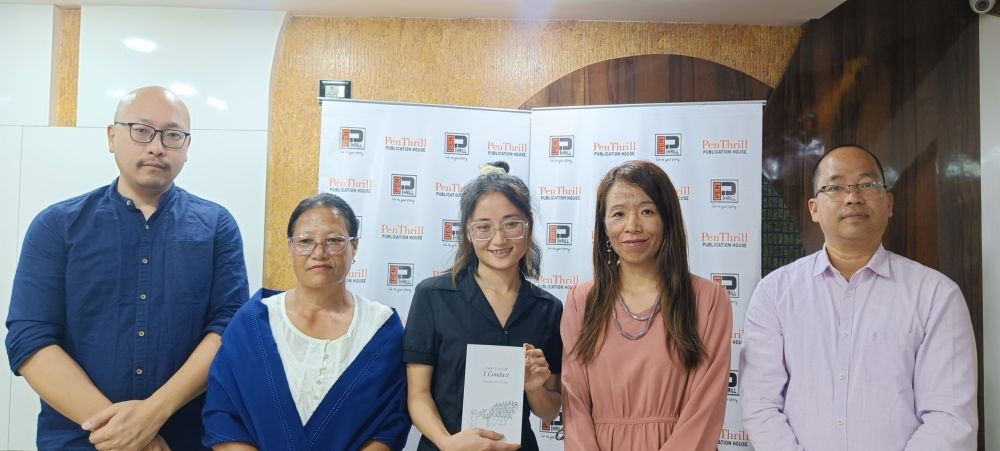 L-R: D. Paolo Nukhu, editor of the book, Author's mother, Kenlumzailie, Publisher, Vishü Rita Krocha & Rev. Iringtie Kauring, Pastor of Zeme Baptist Church Kohima during the release of “The Choir I Conduct” at Crescent International, Kohima.