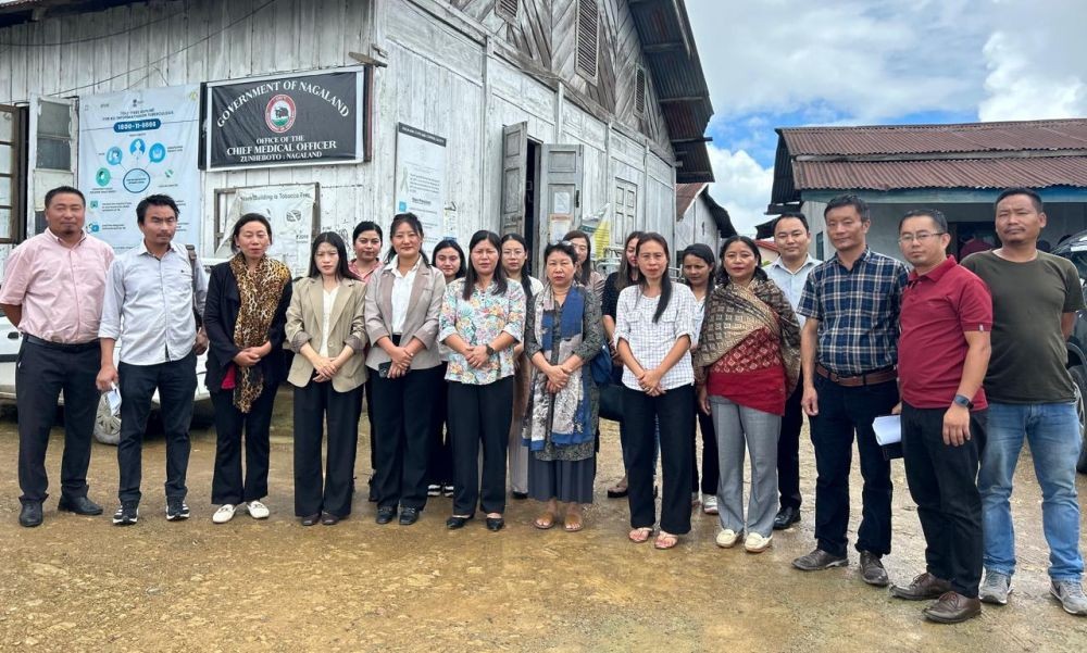 Dr N Mhonchan Kithan, DPO (NCD) along with medical staffs during orientation training on NPCD held at CMO Office, Zunheboto on July 23.