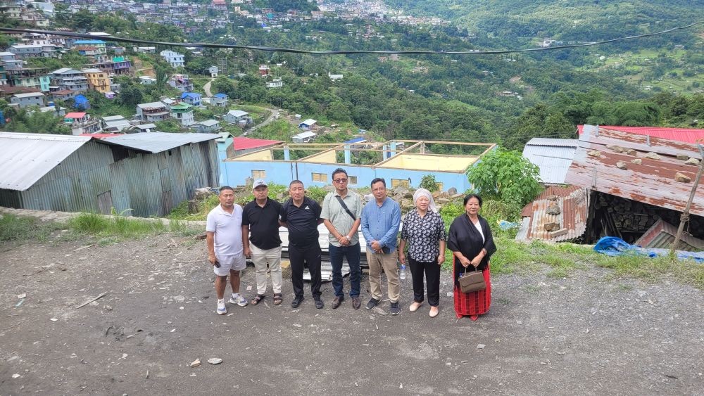 KMC councillors and other during a visit to landslide site at Pezielietsie on July 26. (Morung Photo)